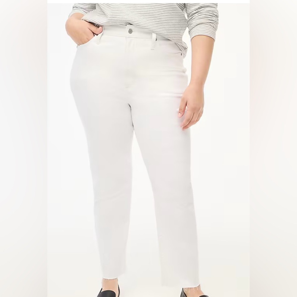 J. Crew Womens White stovepipe straight jean in signature stretch